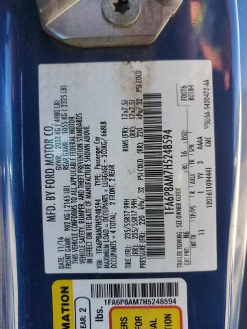 2017 FORD MUSTANG - 1FA6P8AM7H5248594