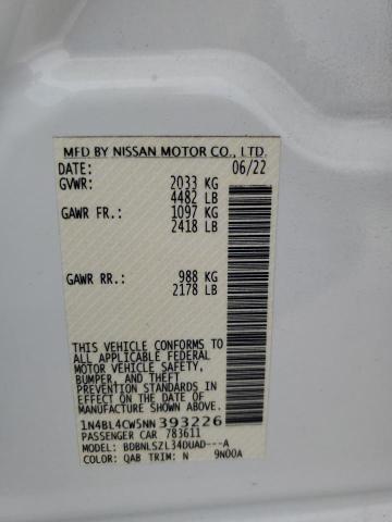 2022 NISSAN ALTIMA SR - 1N4BL4CW5NN393226