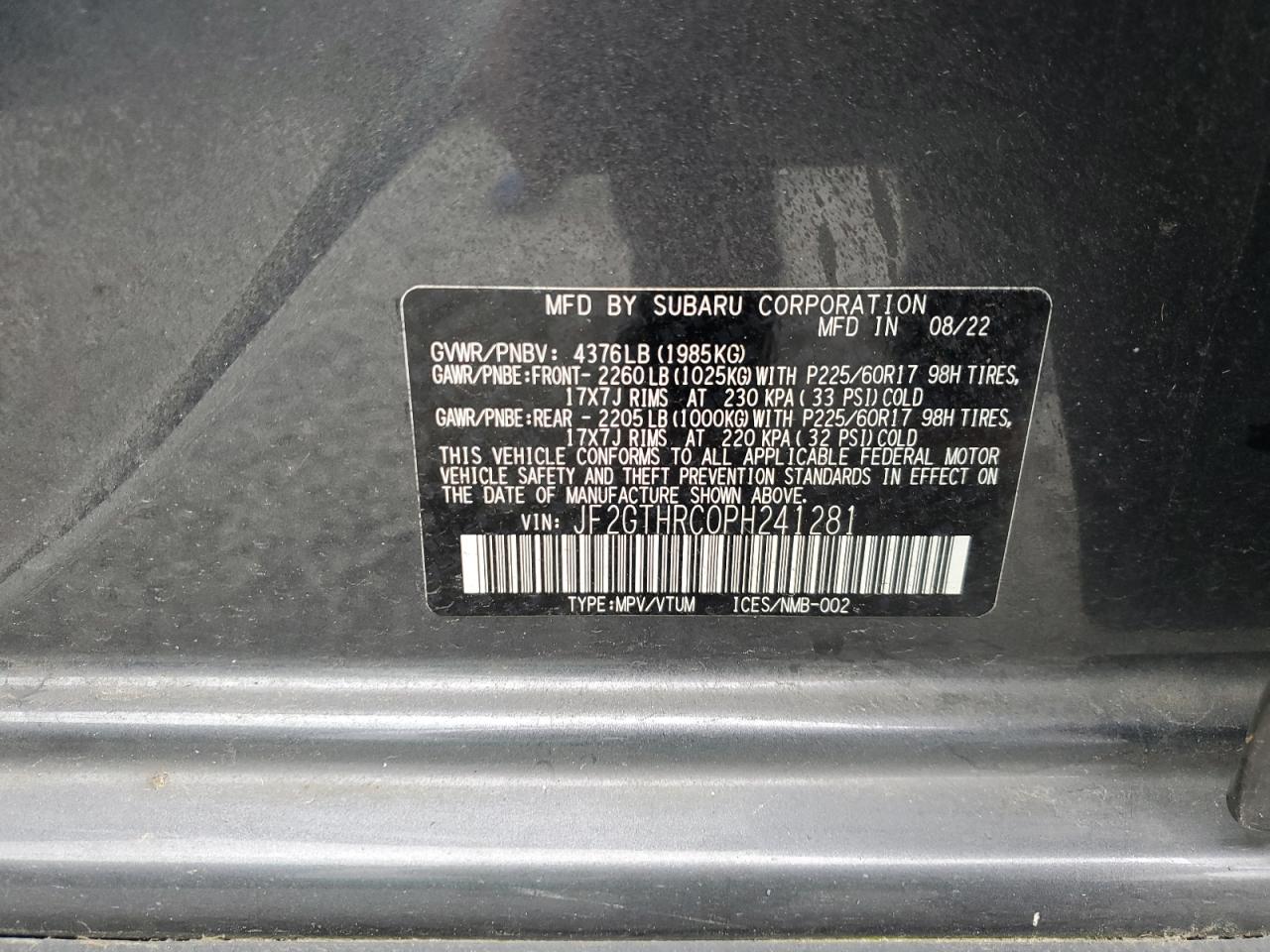 SUBARU CROSSTREK SPORT