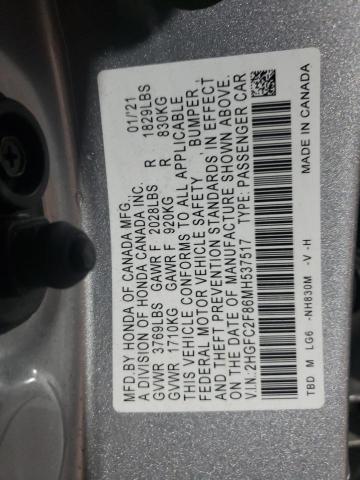 2021 HONDA CIVIC SPOR - 2HGFC2F86MH537517