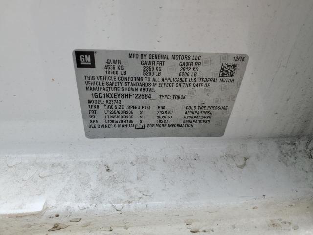 2017 CHEVROLET SILVERADO - 1GC1KXEY8HF122684