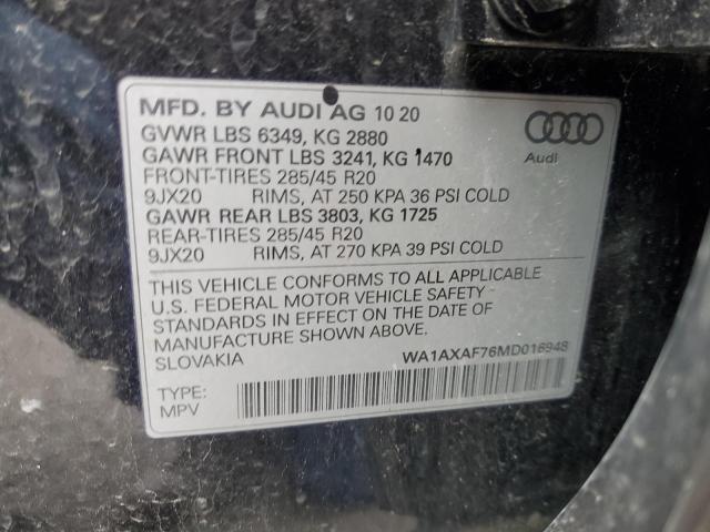 2021 AUDI Q7 PREMIUM - WA1AXAF76MD016948