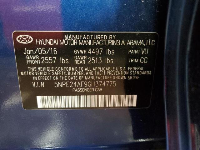 2016 HYUNDAI SONATA SE - 5NPE24AF9GH374775
