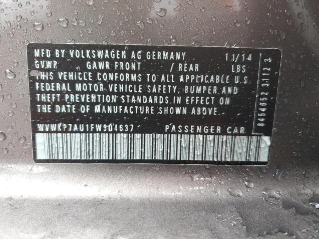 2015 VOLKSWAGEN E-GOLF LIM - WVWKP7AU1FW904637