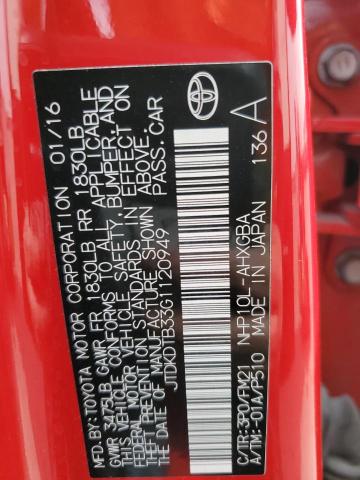 2016 TOYOTA PRIUS C - JTDKDTB33G1120949