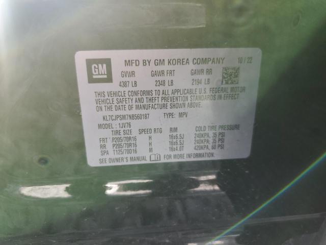 2022 CHEVROLET TRAX 1LT - KL7CJPSM7NB560187