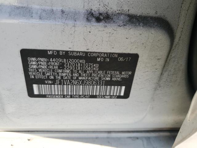2018 SUBARU WRX STI JF1VA2N6XJ9806331