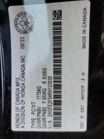 2024 HONDA CIVIC SPOR - 2HGFE2F54RH103636
