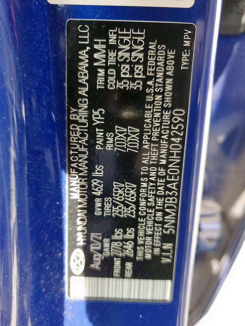 2022 HYUNDAI TUCSON SEL - 5NMJB3AE0NH042590