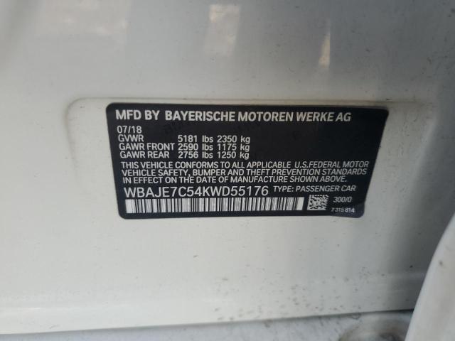 2019 BMW 540 XI WBAJE7C54KWD55176