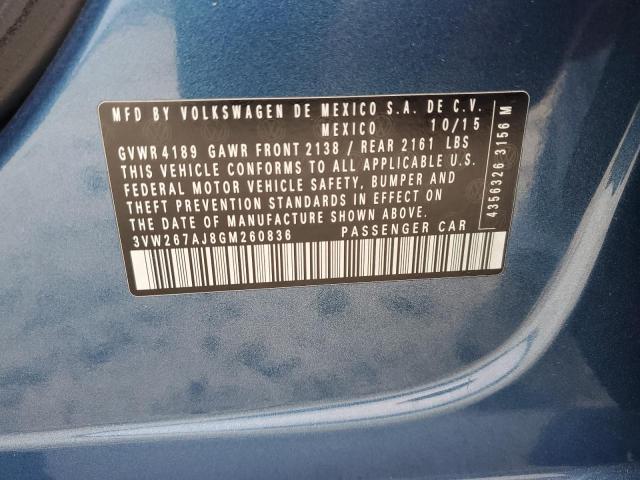 2016 VOLKSWAGEN JETTA S - 3VW267AJ8GM260836