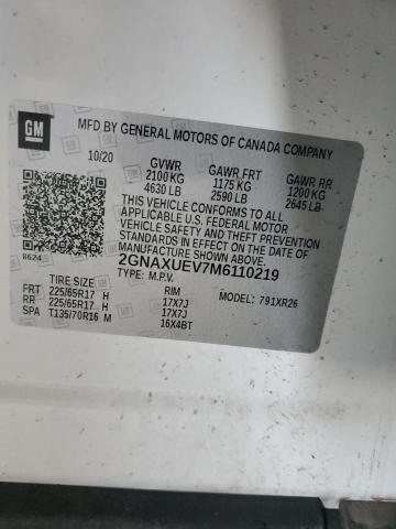 2021 CHEVROLET EQUINOX LT - 2GNAXUEV7M6110219