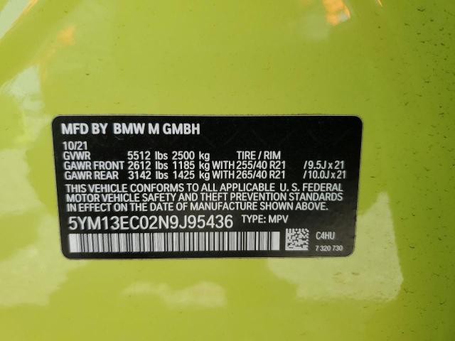 2022 BMW X3 M 5YM13EC02N9J95436
