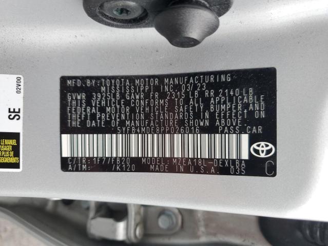 2023 TOYOTA COROLLA LE - 5YFB4MDE8PP026016