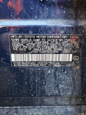 2015 LEXUS IS 250 JTHCF1D26F5022396