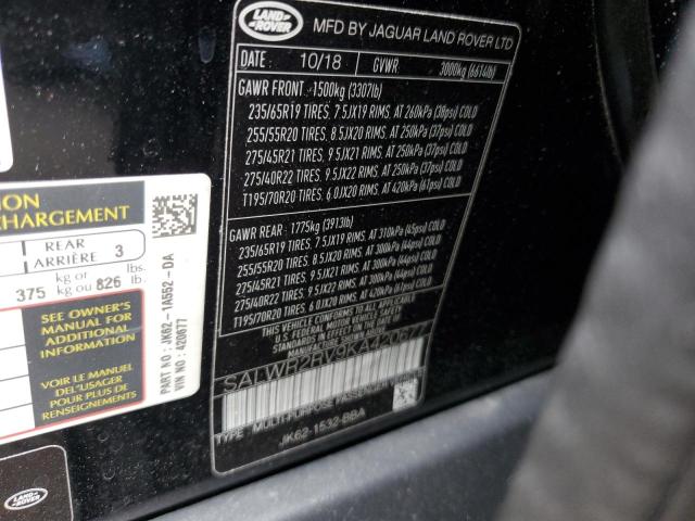 2019 LAND ROVER RANGE ROVE - SALWR2RV9KA420677