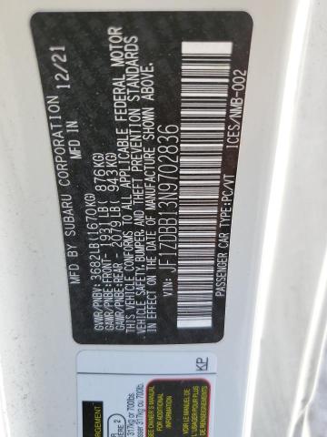 2022 SUBARU BRZ PREMIU JF1ZDBB13N9702836