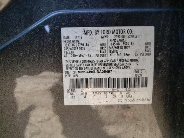 2020 FORD EDGE SEL - 2FMPK3J96LBA05497