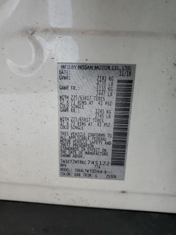 2019 NISSAN ROGUE SV H - 5N1ET2MT8KC745122