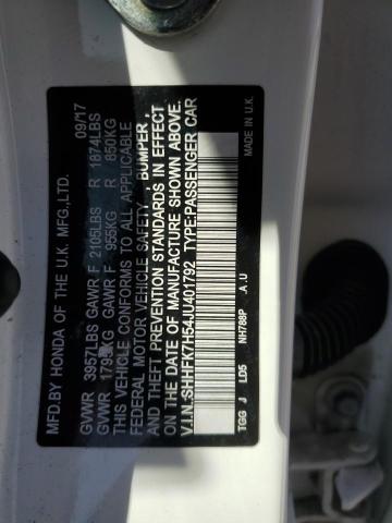 2018 HONDA CIVIC EX - SHHFK7H54JU401792
