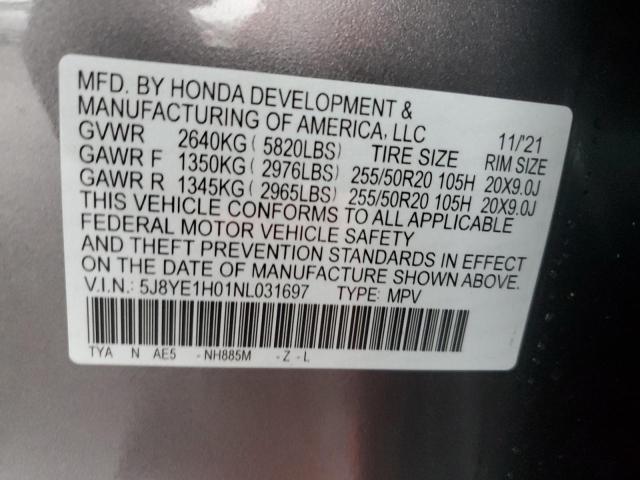 2022 ACURA MDX A-SPEC - 5J8YE1H01NL031697