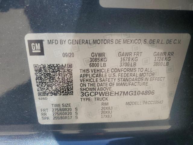 2021 CHEVROLET SILVERADO - 3GCPWBEH7MG104896