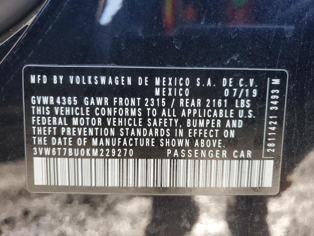 2019 VOLKSWAGEN JETTA GLI - 3VW6T7BU0KM229270