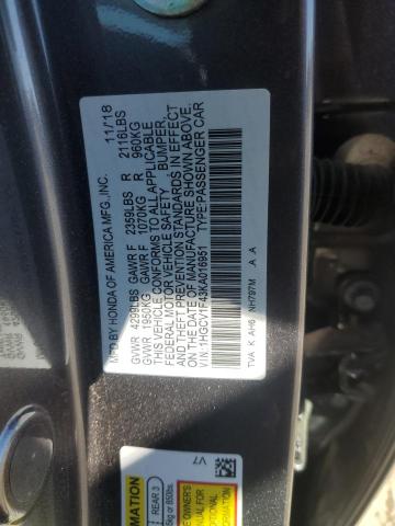 2019 HONDA ACCORD EX - 1HGCV1F43KA016951