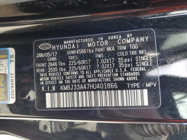 2017 HYUNDAI TUCSON LIM - KM8J33A47HU401866