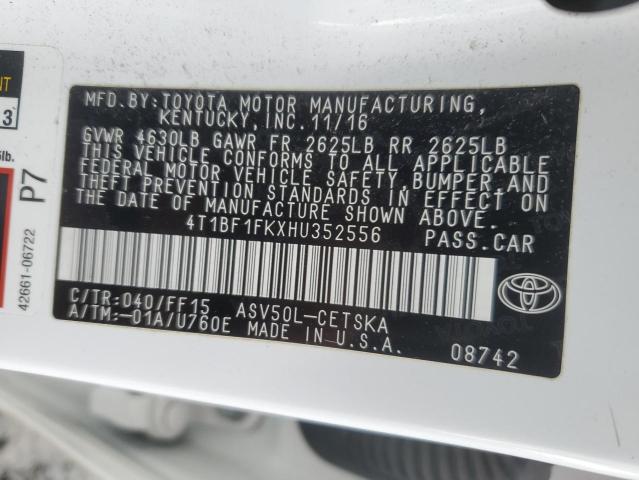 2017 TOYOTA CAMRY LE 4T1BF1FKXHU352556