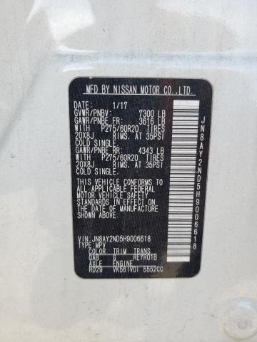 2017 NISSAN ARMADA SV - JN8AY2ND5H9006618