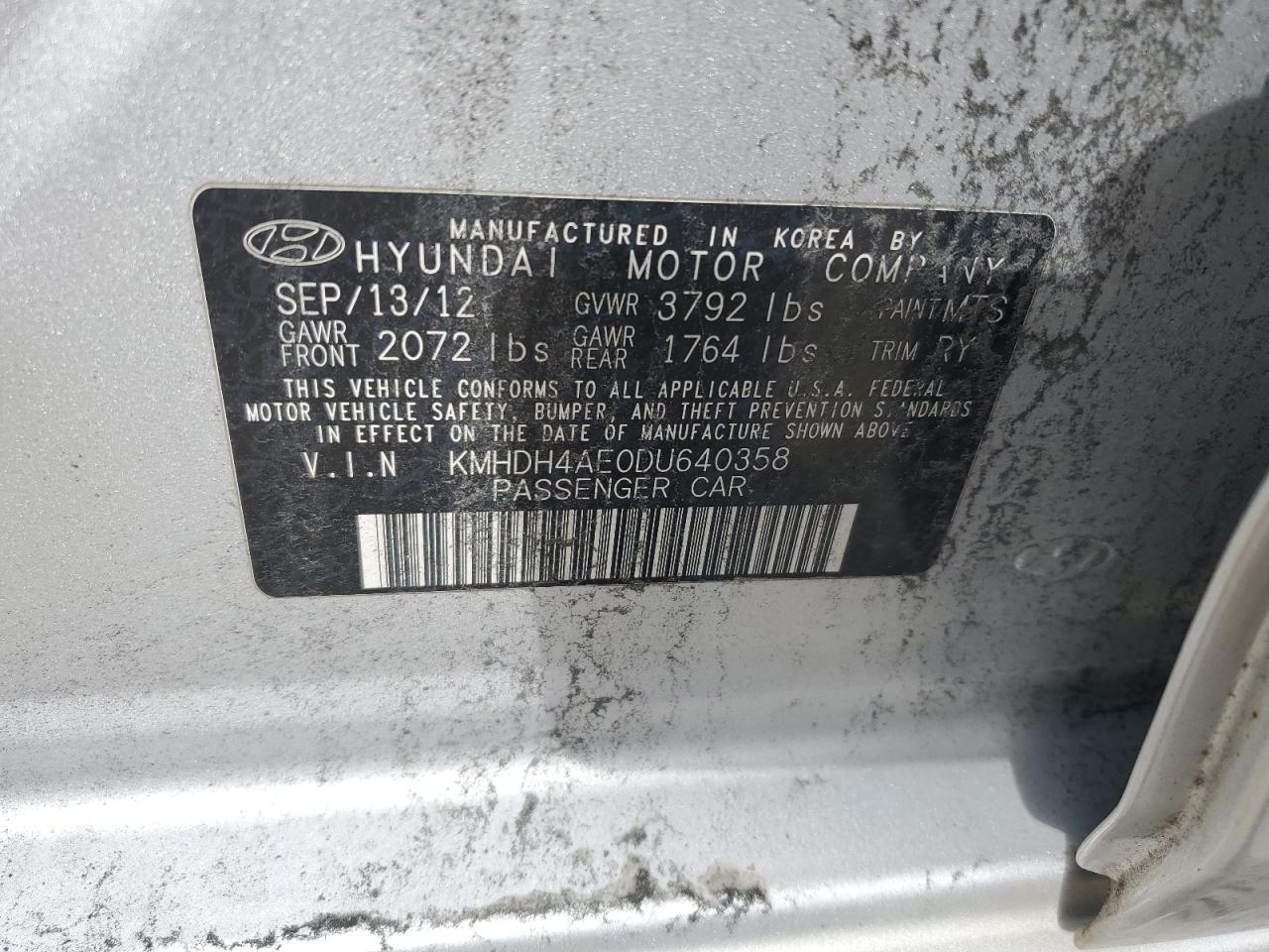 Hyundai Elantra gl 2013