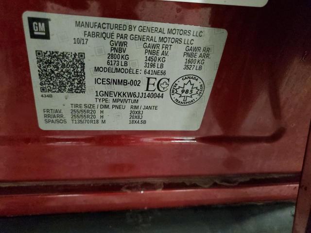 2018 CHEVROLET TRAVERSE H 1GNEVKKW6JJ140044