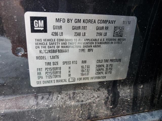 2015 CHEVROLET TRAX LTZ KL7CJNSB8FB084441