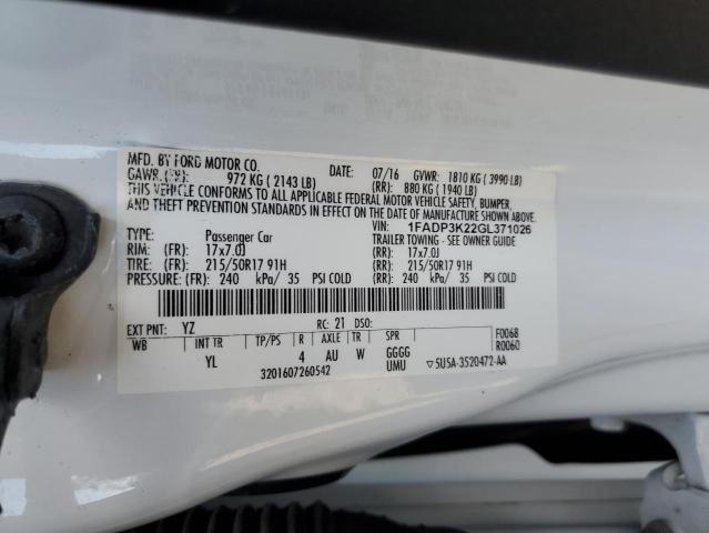 2016 FORD FOCUS SE - 1FADP3K22GL371026