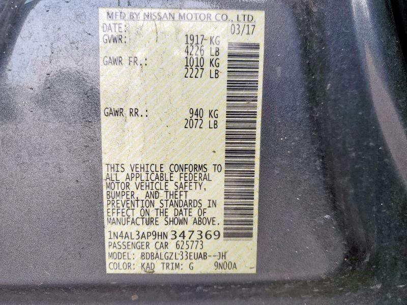 2017 NISSAN ALTIMA 2.5 - 1N4AL3AP9HN347369