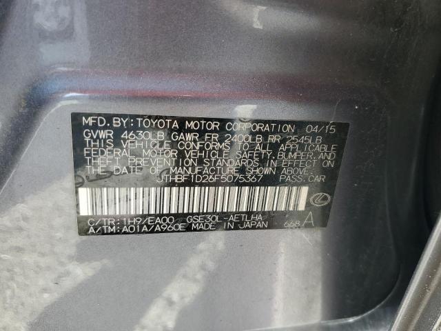 2015 LEXUS IS 250 JTHBF1D26F5075367