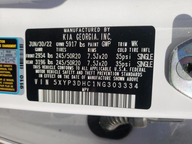 2022 KIA TELLURIDE - 5XYP3DHC1NG303334