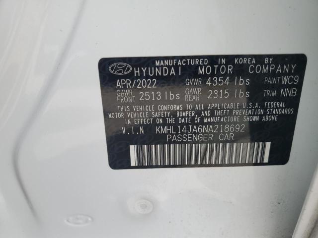 2022 HYUNDAI SONATA SEL - KMHL14JA6NA218692