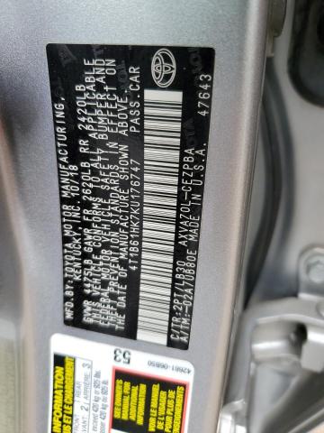 2019 TOYOTA CAMRY XSE - 4T1B61HK7KU176747