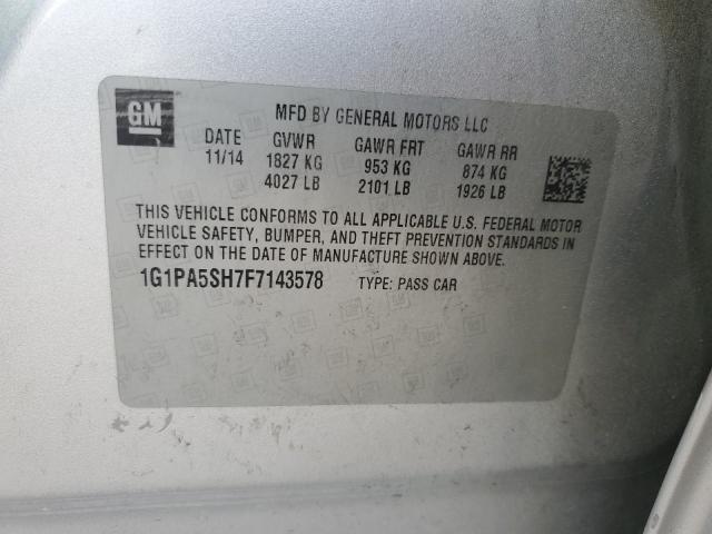 2015 CHEVROLET CRUZE LS - 1G1PA5SH7F7143578