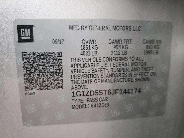 1G1ZD5ST6JF144174 2018 CHEVROLET MALIBU