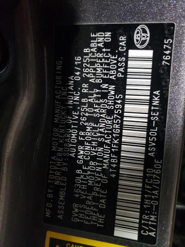 2016 TOYOTA CAMRY LE - 4T4BF1FK1GR575945