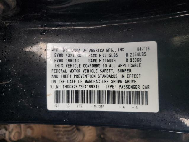 2016 HONDA ACCORD EX - 1HGCR2F72GA199349