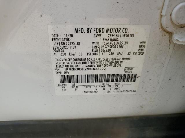 2021 FORD EXPLORER X - 1FMSK8DH2MGA33222