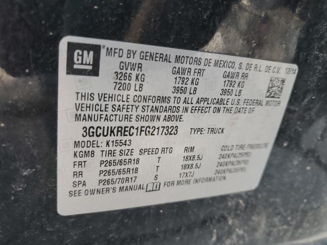 2015 CHEVROLET SILVERADO - 3GCUKREC1FG217323