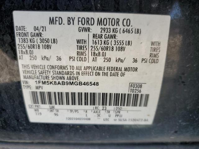 2021 FORD EXPLORER P - 1FM5K8AB9MGB46548