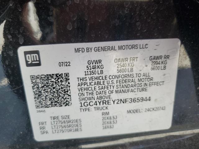 1GC4YREY2NF365944 2022 CHEVROLET ALL Models