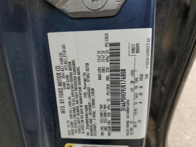 2018 FORD FUSION SE - 3FA6P0HD9JR176808