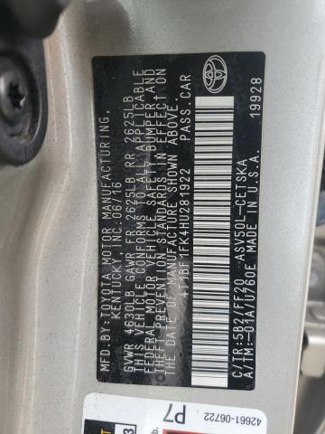 2017 TOYOTA CAMRY LE - 4T1BF1FK4HU281922